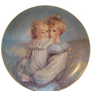 Decorative Precious Embrace Mother and Daughter Decorative Plate